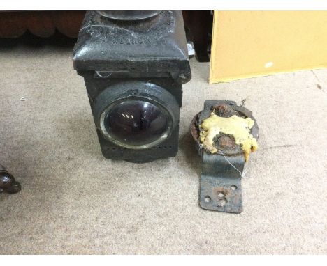 A vintage rail lamp 39cm tall 24cm wide. NO RESERVE