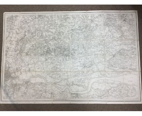 Four antique ordnance maps comprising Essex, Hertfordshire and Middlesex. Shipping category B.