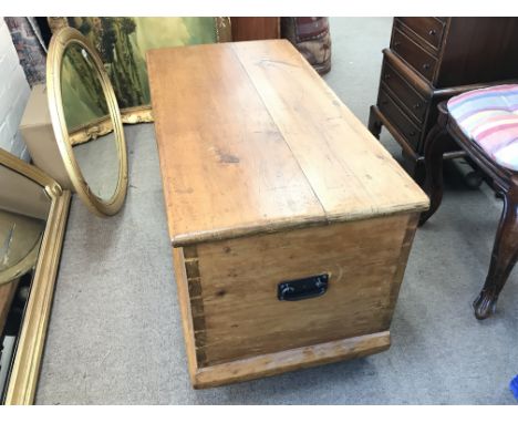 Pine trunk, missing a wheel 46x96x54cm approximately