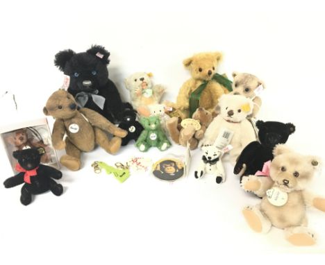 Vintage Collective bears in variating sizes including Steiff, Merrythought etc. Some with tags. Category B postage. NO RESERV