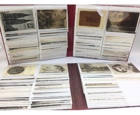 Two albums of vintage postcards and an album of cigarette cards (3). NO RESERVE