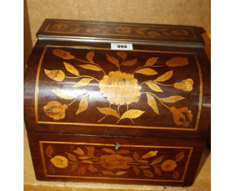 A Dutch marquetry decanter box, refitted