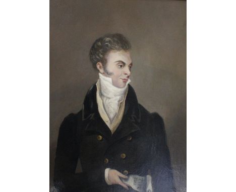 English School (19th Century) Portrait of Lord John Russell (Reform Bill) Oil on board Labelled to reverse by David Barber (f