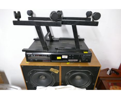 Philips CD recorder with speakers and stands 