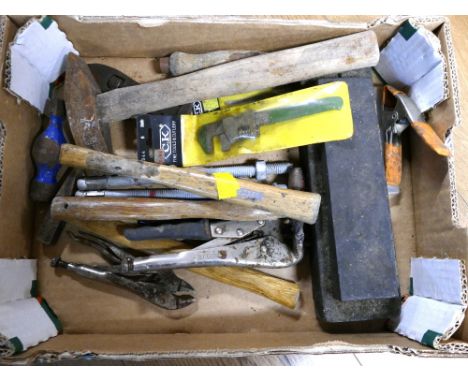 Quantity of tools, sharpening block, hammer, pliers etc