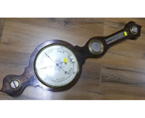 Large wall mounted barometer, 102 cm long