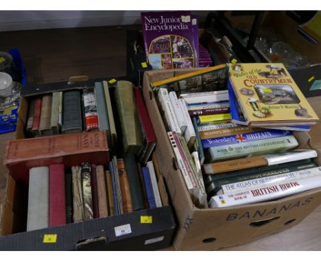 Three boxes of books, 1944, 1946, Mickey Mouse annual, Army & Navy price lists, Observer books etc