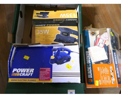 Powercraft electric planer, Black & Decker sander and Handy Power sander 