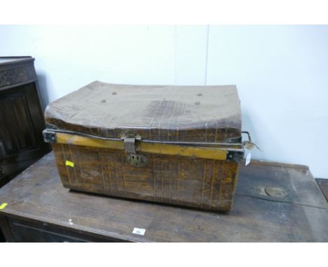 Small painted tin trunk