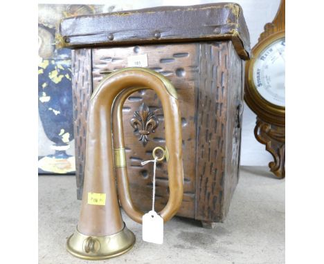Fireside seat and military bugle