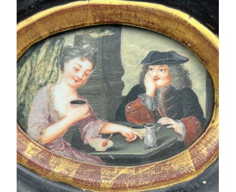 AN IMPORTANT PORTRAIT MINIATURE WATERCOLOUR ON IVORY, 18th century continental school, possibly French.The scene depicts a la