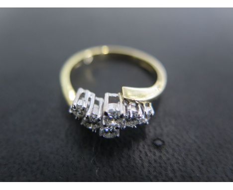 An 18ct yellow gold size stone diamond ring size N - approx weight 3.8 grams - total diamond weight 0.5ct - light surface scr