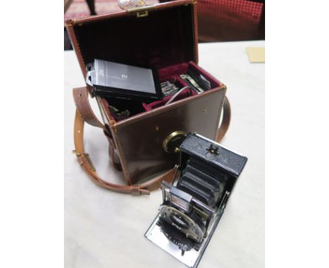 A scarce Newman and Guardia Ltd Baby Sibyl folding camera, working shutter, camera looks in very good condition, complete wit