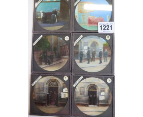 A Magic lantern with 36 slides all from the old Davie series