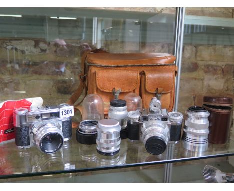Two German made rangefinder cameras, a Braun Super Paxette II with 45mm lens circa 1956 and a Super Paxette II L, with Zeiss 