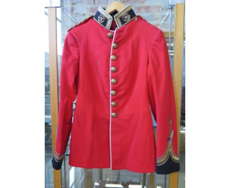 The Prince Alberts Somersetshire Light Infantry Officers tunic with Jellalad collar badges - general wear, moth damage mainly