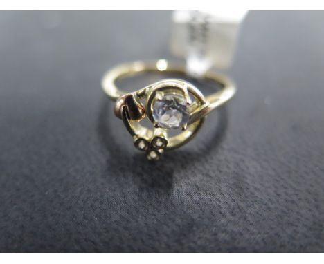 A 9ct yellow gold Cloqau white topaz ring - approx weight 2 grams - ring size M - ex jewellers stock, in new unused condition