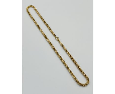 Italian 9ct gold necklace, 16.4g. Estimate: £280-300