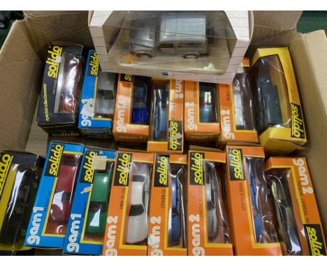 Quantity of boxed diecast model cars to include a Polistil Mercedes Benz RW96; and a Burgo Rolls Royce; together with a quant