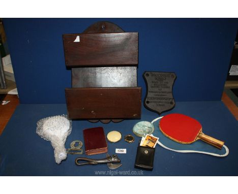 A quantity of miscellanea including Oxford book of common prayer, classic cigar card collection in leather case, paperweight 