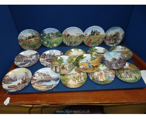 A quantity of Wedgwood plates, Ltd edition 'The Steam Fair', 'May Day', 'The Cricket Match', eight in total, plus Royal Doult