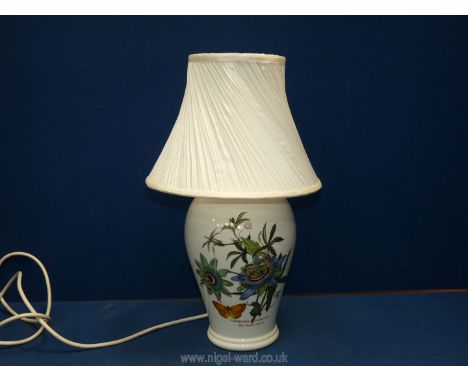 A 'Botanical Garden' pattern Table Lamp with white shade, 17'' tall.