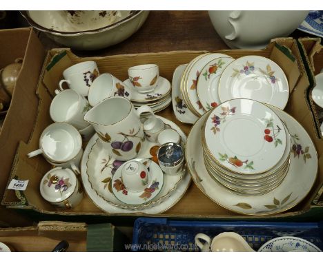 A quantity of Royal Worcester "Evesham'' dishwasher safe tableware including seven large cups, two saucers, coffee cup and th