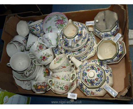 A quantity of china part teasets including Doulton 'Nankin', 'Hampshire', 'Stratford', Spode 'Reynolds' and 'Luneville', some