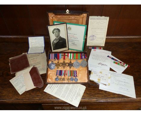 A quantity of War Memorabilia in a presentation box belonging to Sergeant Thomas Moffatt Donaghy of The North Irish Horse Reg