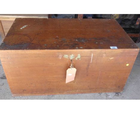 Edwardian camphor wood trunk with key