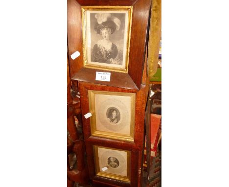 Three 19th century mahogany framed portrait engravings