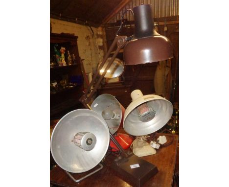 Anglepoise-type lamp and three other lamps