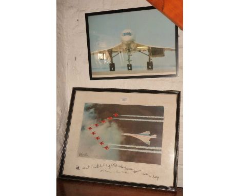 Arthur Gibson, limited edition framed print of Concorde and the Red Arrows