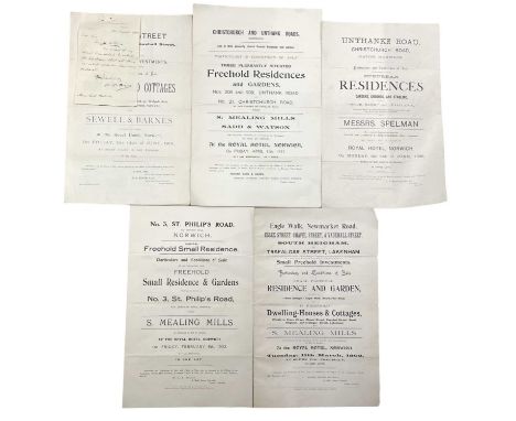 ONE PACKET: Sales particulars for various Norfolk Estates:EIGHT FREEHOLD COTTAGES, WALPOLE / VAUXHALL STREET: NORWICH, to be 