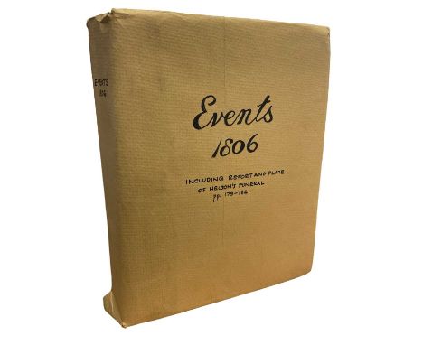 MANUSCRIPT BOOK: Containing a meticulously collected and archived collection of newspaper articles pertaining to the year 180