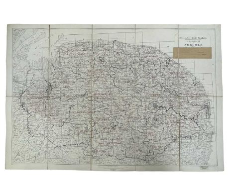 EDWARD STANFORD ORDNANCE SURVEY MAP, NORFOLK 1930. Linen backed, 10 sections.Size approximately: 66.5 x 98.5cm