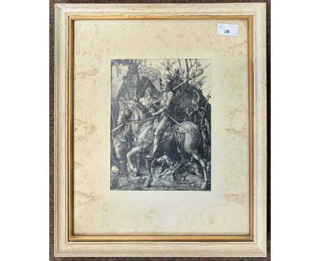 After Albrecht Durer (1471-1528), "Knight, Death and the Devil", lithograph, 19x25ccm, framed (housed loosely), glazed