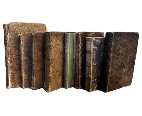 MATHEMATICS. Eight books all 19th century, seven in period full calf, one in publishers original boards.Includes; A treatise 