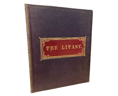THE LITANY: A beautifully hand-rendered manuscript of the religious text, interspersed with various tipped in photographs, sm