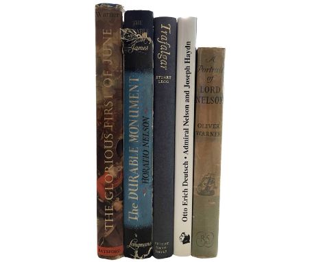 NELSON INTEREST: 5 TITLES: OLIVER WARNER: A PORTRAIT OF LORD NELSON, London, The Reprint Society, 1959, Ex Libris; OLIVER WAR
