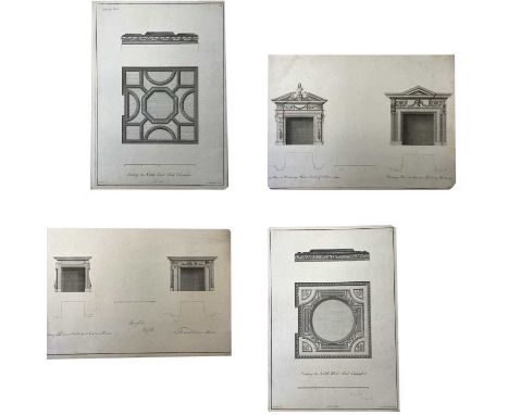 HOUGHTON HALL: NORFOLK: Five plates depicting various interior features of the Hall, including the ceilings of the North East