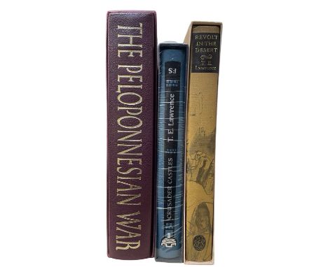 FOLIO SOCIETY: 3 titles: BENJAMIN JOWETT (Trans): THE HISTORY OF THE PELOPONNESIAN WAR, 1994; T E LAWRENCE: CRUSADER CASTLES;