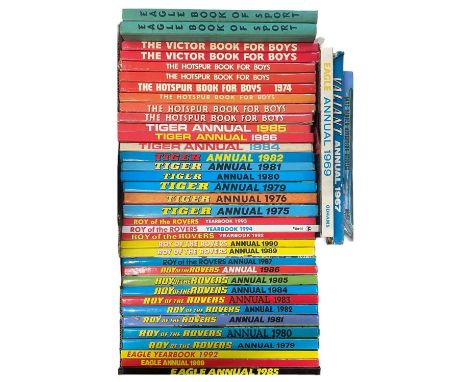 ONE BOX: Vintage childrens' annuals, to include Eagle, Tiger, Roy of the Rovers etc