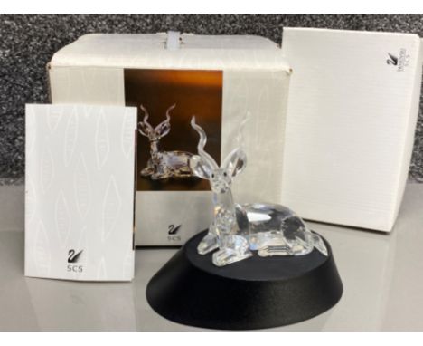Swarovski Crystal glass animal ornament “The Kudu” part of the inspiration Africa 1993-1995 collection, with genuine Swarovsk