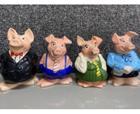 4x Wade ceramic NatWest pig money banks each complete with stopper