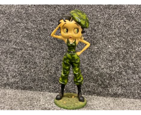 Vintage resin Betty Boop figurine “army commando”, Height 33cm