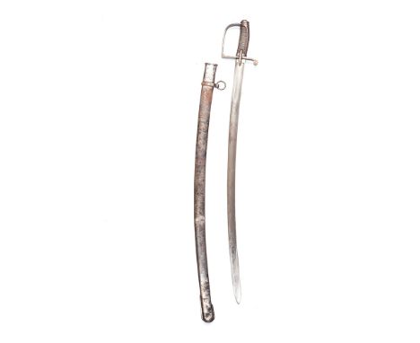 Collectable COLLECTABLE/ANTIQUE - AUSTRIAN CAVALRY SWORD, CIRCA 1910 Stirrup hilt guard, discoloured steel scabbard, black co