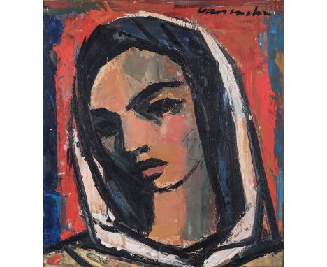 Maurice Charles Louis van Essche (South African 1906-1977) PORTRAIT OF A WOMAN signed oil on board 29 by 26,5cm 