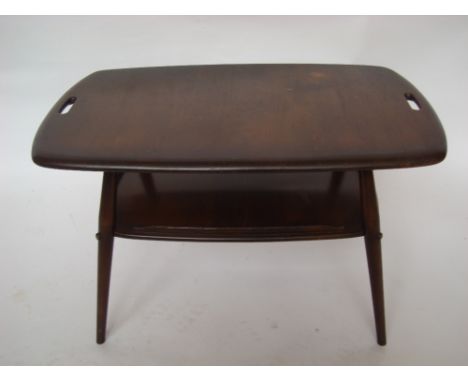 An Ercol elm low coffee table with undertier. 