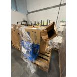 Cobalt lawnmower, swimming pool, mayne furniture, stools